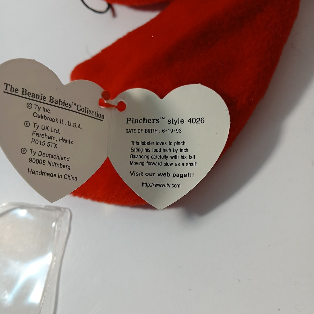 TY BEANIE BABY PINCHERS LOBSTER 1993 Tag Errors - Picture 7 of 8